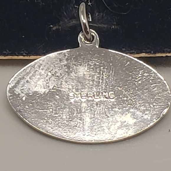 Sterling Silver Football Charm Pendant - Picture 5 of 9